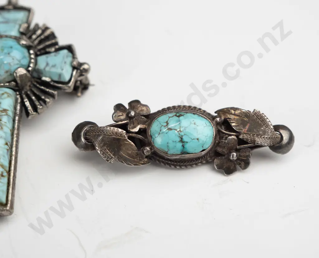 2  turquoise brooches Image 1++