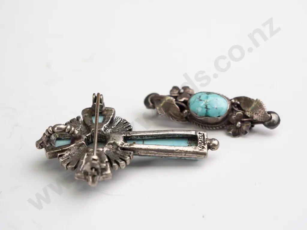 2  turquoise brooches Image 1++