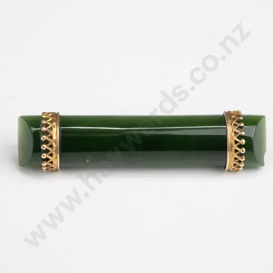 greenstone bar brooch no mark