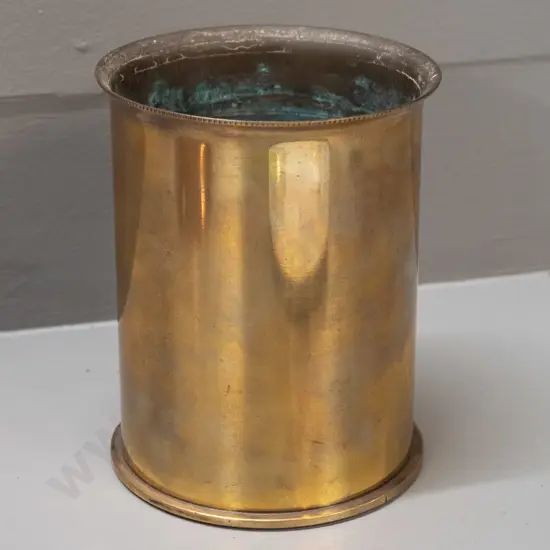 cut down 105mm M14 brass shell casing, marked 1969, with flared top for use as vase H-150 D-120