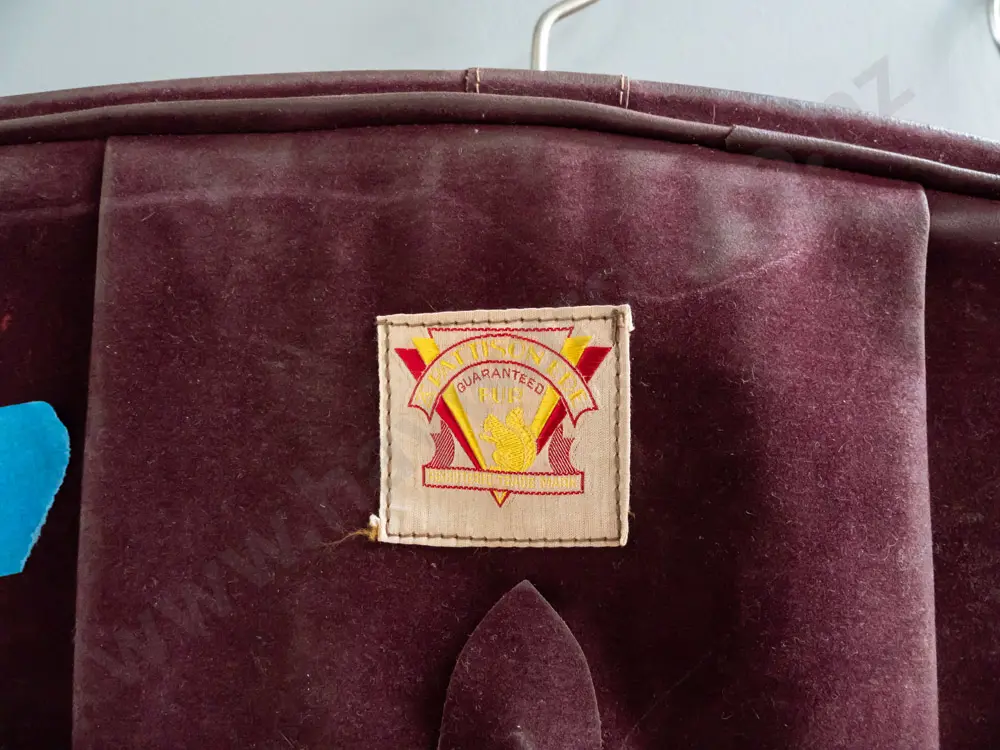 vintage full length brown fur coat & hanger bag with Pattison Ede label - note smell of mothballs Image 1++