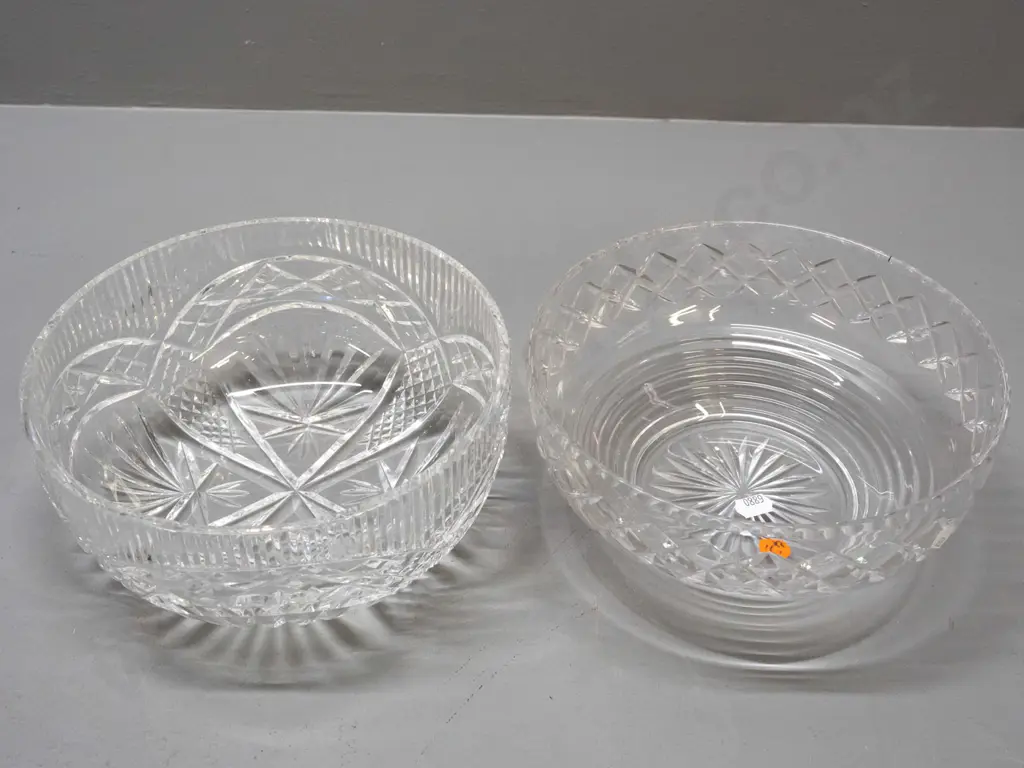 2 cut crystal bowls - one Stuart H-95 D-200 and one unmarked Image 1++