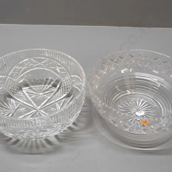 2 cut crystal bowls - one Stuart H-95 D-200 and one unmarked