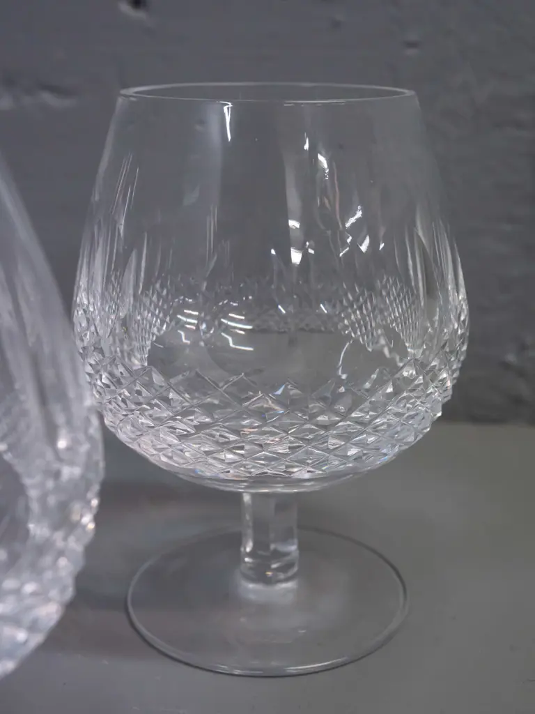5 Waterford crystal brandy balloons, 2 with paper labels - H-135 Image 1++