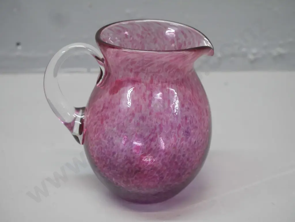 signed Hoglund small art glass pitcher H-120 Image 1++