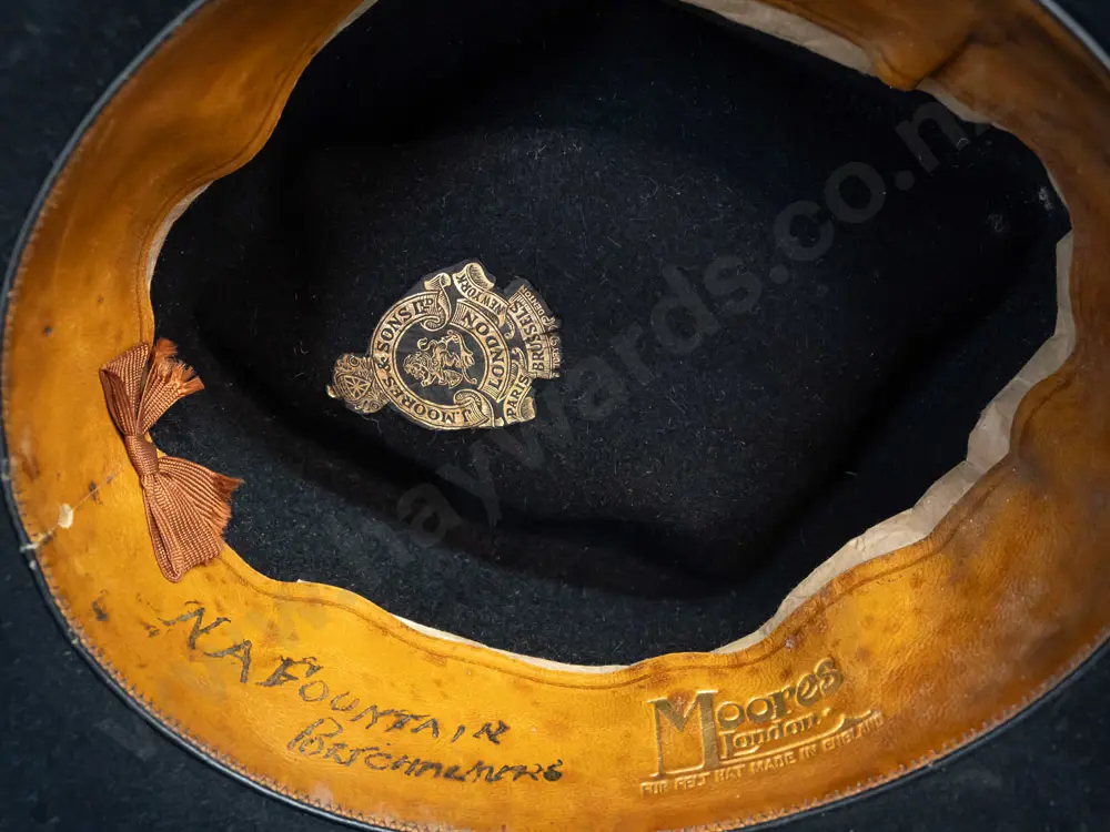 4 vintage gent's hats - British makes - Cravenette, J. Moore and Sons London, etc - wear and some missing trim - straw Image 1++