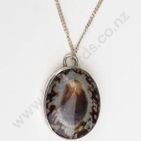 silver shell necklace stamped 925