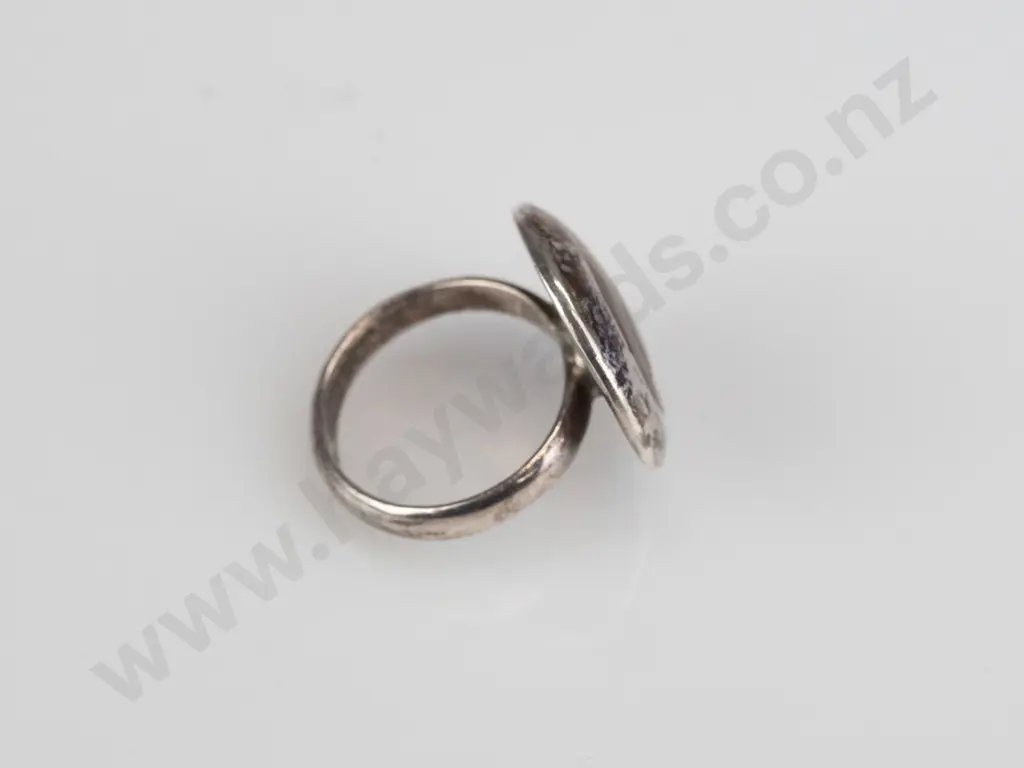 silver ring with paua shell stamped 925 size O/P Image 1++