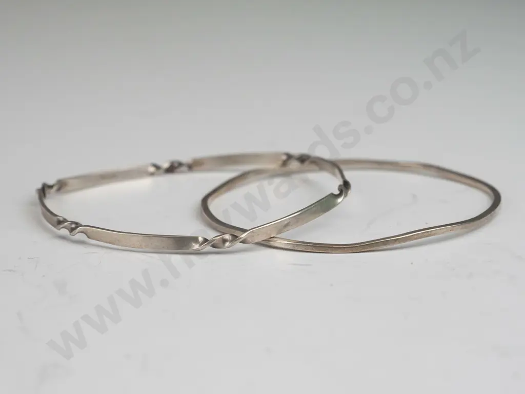 2 silver bangles both stamped stg sil Image 1++