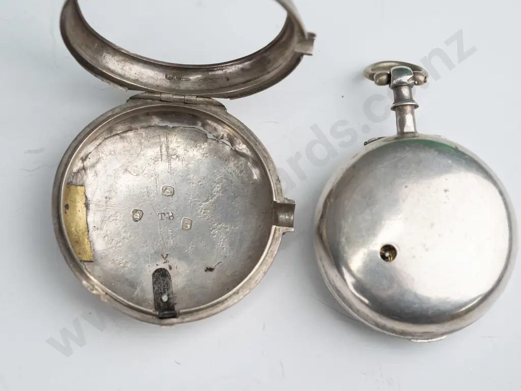 pair cased sterling silver case pocket watch hall marked - Colin Salmon of Dundee - fusee not going Image 1++