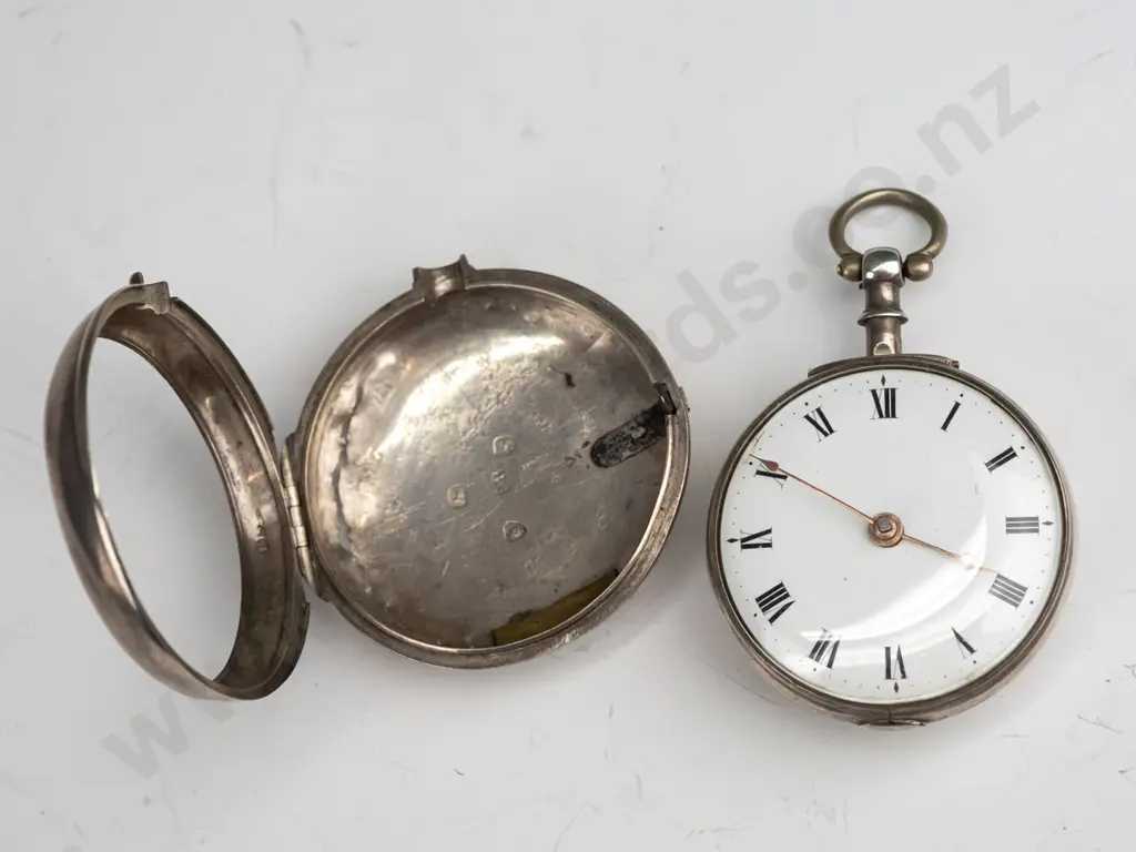 pair cased sterling silver case pocket watch hall marked - Colin Salmon of Dundee - fusee not going Image 1++