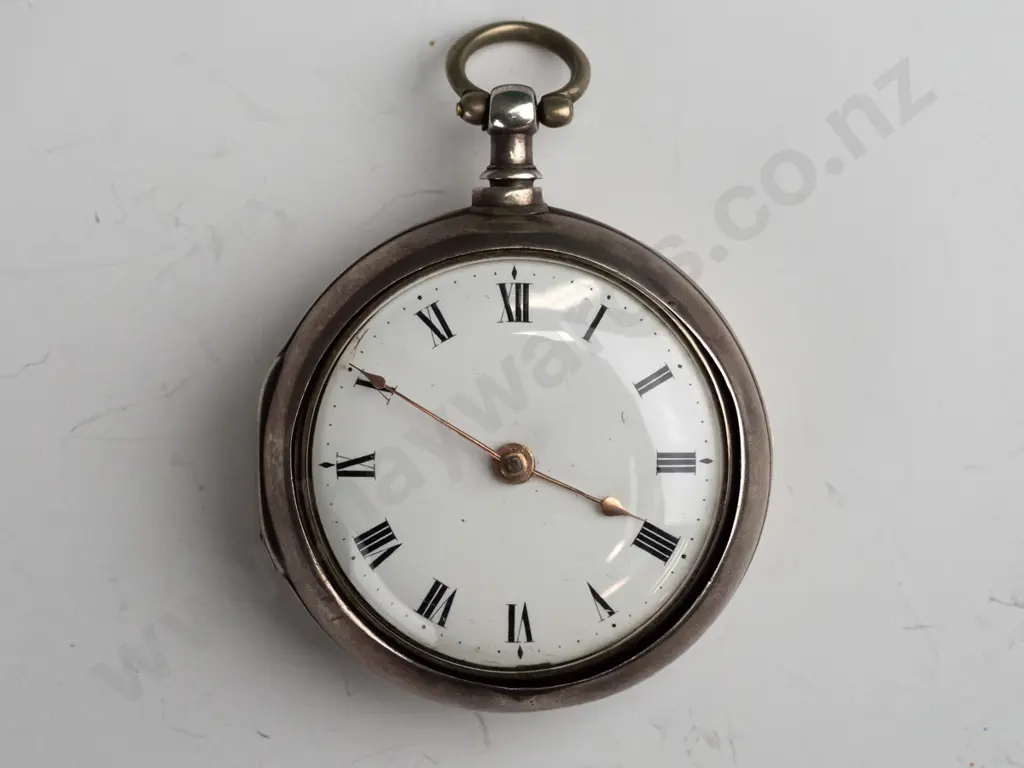 pair cased sterling silver case pocket watch hall marked - Colin Salmon of Dundee - fusee not going Image 1++