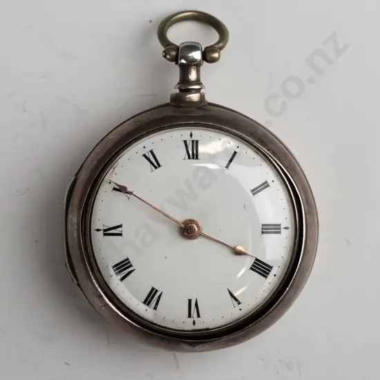pair cased sterling silver case pocket watch hall marked - Colin Salmon of Dundee - fusee not going