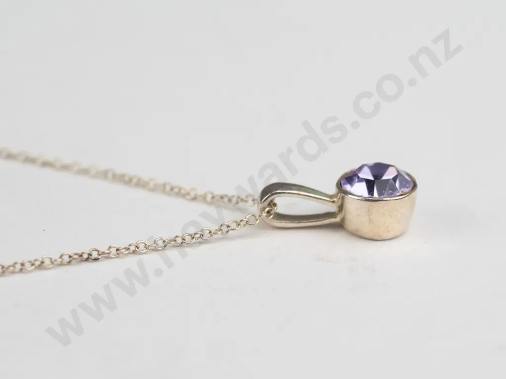 amethyst necklace stamped 925 Image 1++