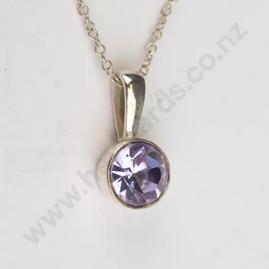 amethyst necklace stamped 925