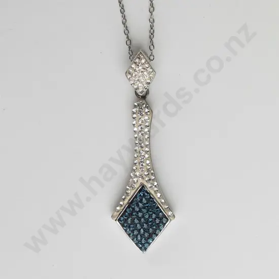 silver cz necklace stamped 925