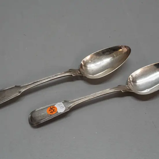 pair of vintage sterling silver spoons with 'M' monogram L-230