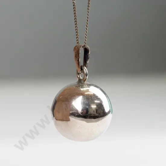 silver ball necklace chain stamped 925