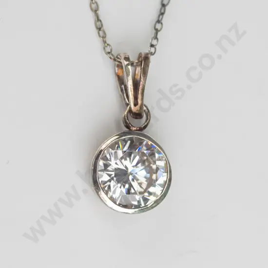 silver cz necklace chain stamped 925