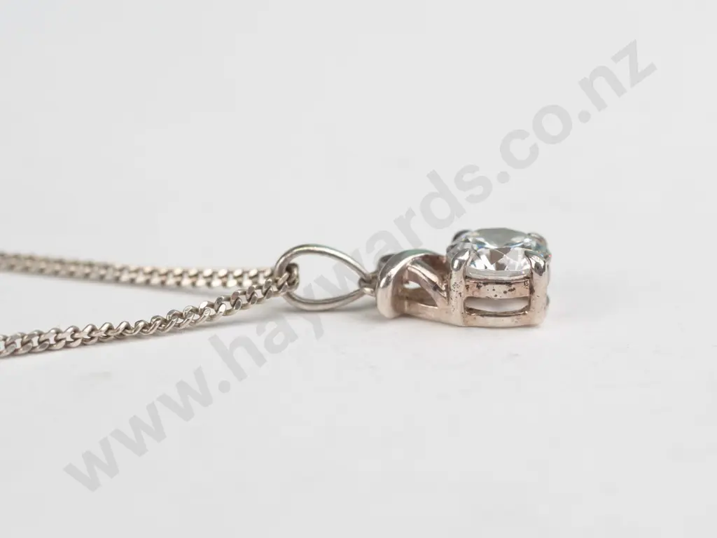 silver cz necklace stamped 925 Image 1++