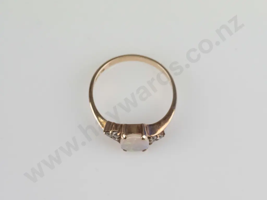 opal & cz ring stamped 375   2.14gm size N.5 Image 1++