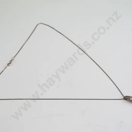 silver 3 stone necklace stamped 925
