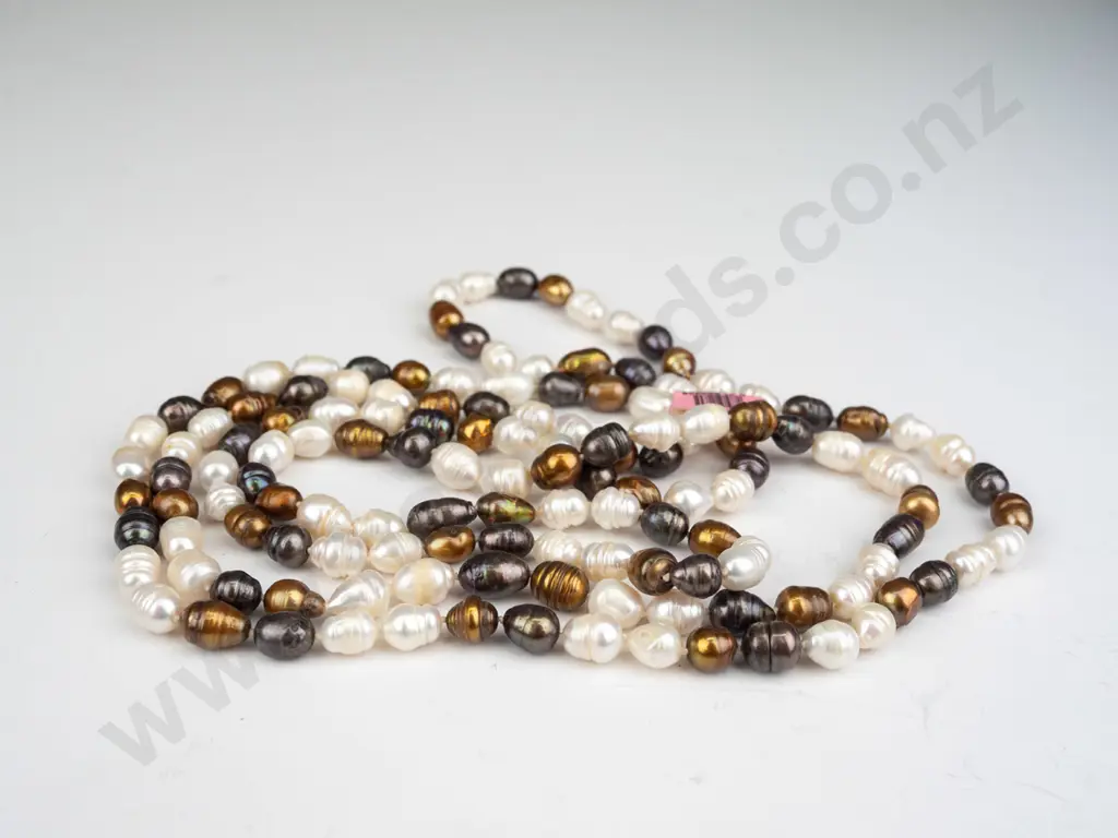 artisan multi-coloured freshwater pearl necklace 159gms Image 1++