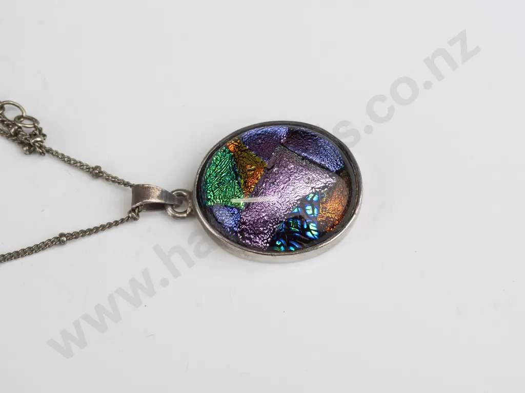 silver multi coloured necklace stamped 925 Image 1++