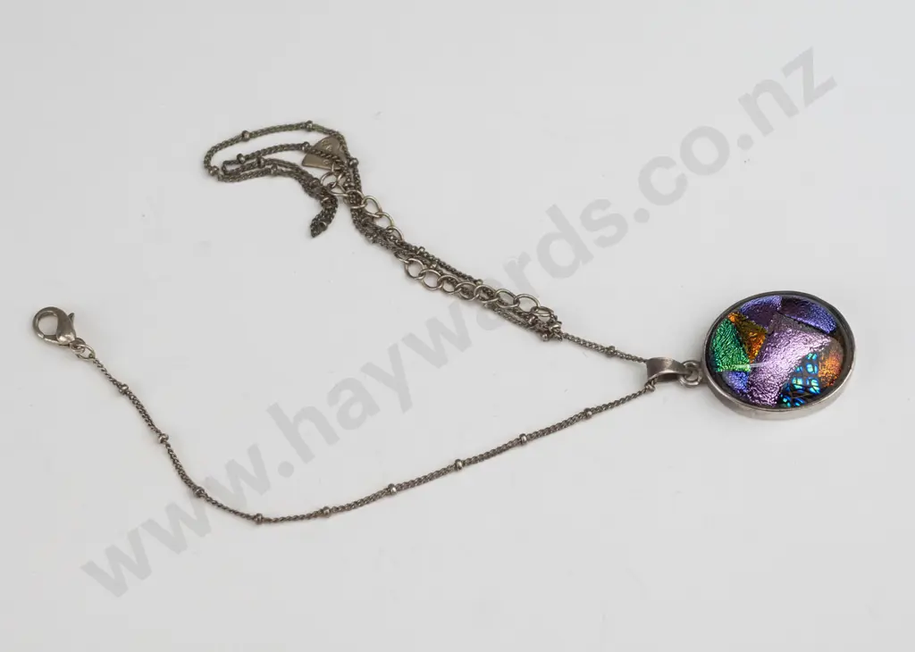 silver multi coloured necklace stamped 925 Image 1++