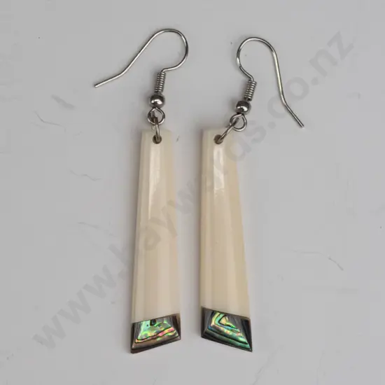 pair of earrings with paua shell