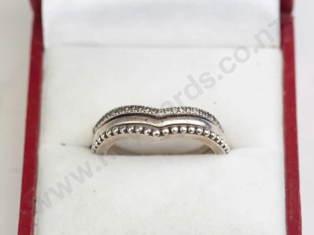 set of 3 silver rings stamped 925 size P Image 1++