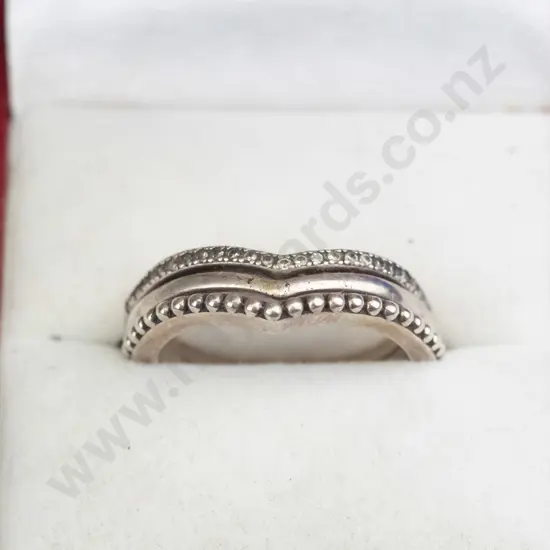 set of 3 silver rings stamped 925 size P