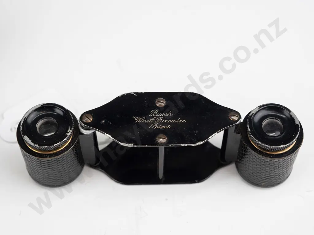 vintage compact binoculars / opera glasses marked  'Busch Wimett Binocular' with shagreen covering and shagreen purse Image 1++