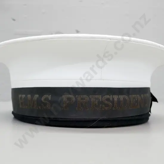 Vintage sailor's dress cap with "HMS President" band, size 7, size label has date '1968'