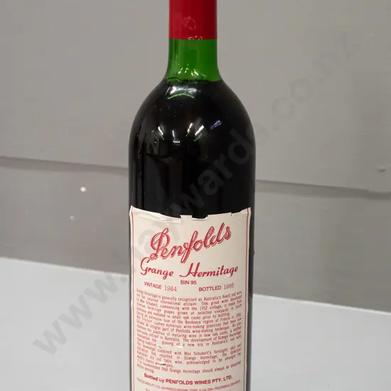 1984 Penfolds Grange Hermitage Bin 95 red wine 750ml bottle - some wrinkles & nicks to label