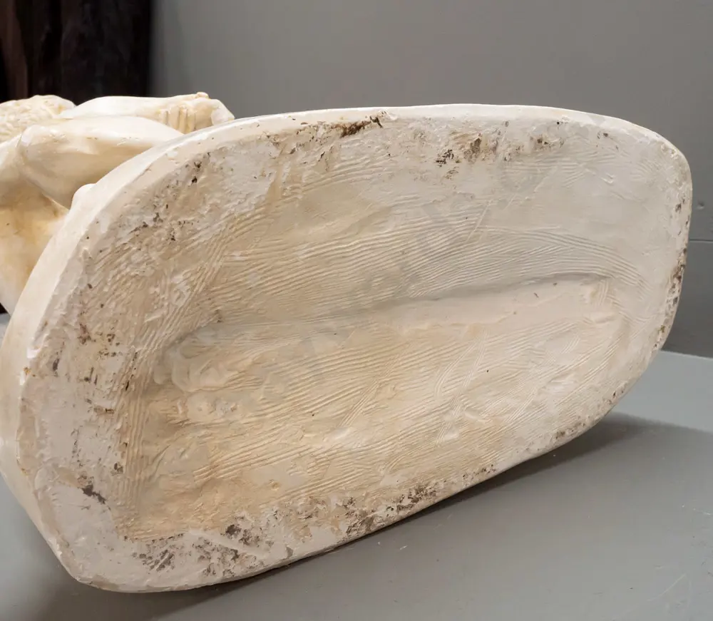 large reproduction of Johan Peter Molin grapplers or knife fighters figure, composite and plaster, aged finished, has Image 1++