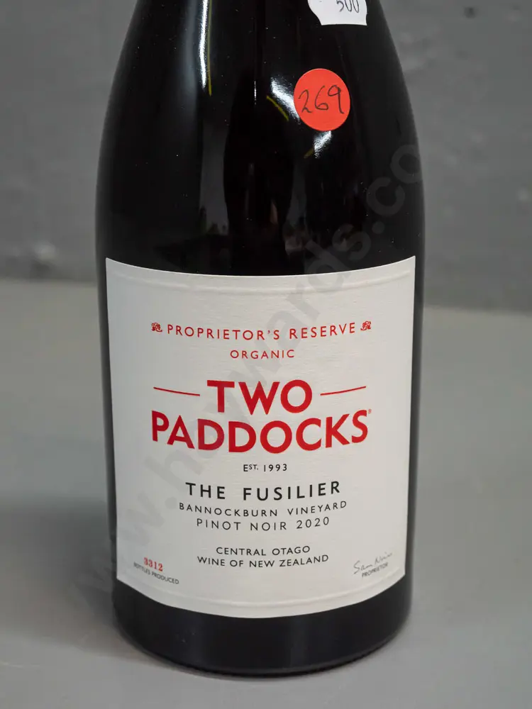 Two Paddocks 2020 "The Fusilier" Proprietor's Reserve Bannockburn vineyard organic pinot noir 750ml bottle of red wine Image 1++