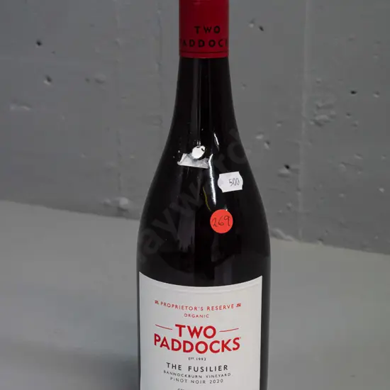 Two Paddocks 2020 "The Fusilier" Proprietor's Reserve Bannockburn vineyard organic pinot noir 750ml bottle of red wine