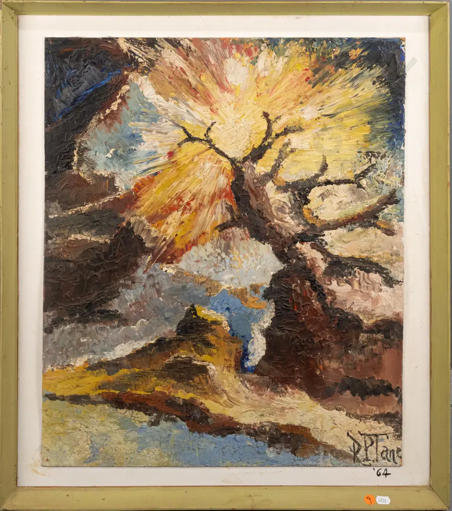 RP Tane'64  - framed oil on board - landscape H550 W460 (framing needs a clean) Image 1++