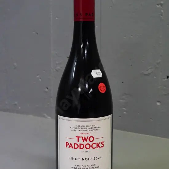 Two Paddocks 2024 Bannockburn, Alexandra & Gibbston vineyards organic pinot noir 750ml bottle of red wine