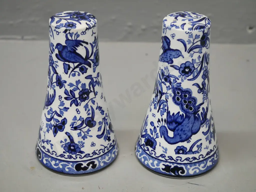 pair of Burleigh Ware 'Bluebird' salt & pepper shakers H-120 Image 1++