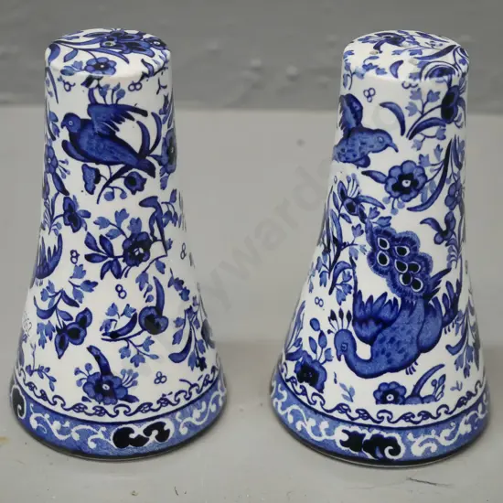 pair of Burleigh Ware 'Bluebird' salt & pepper shakers H-120