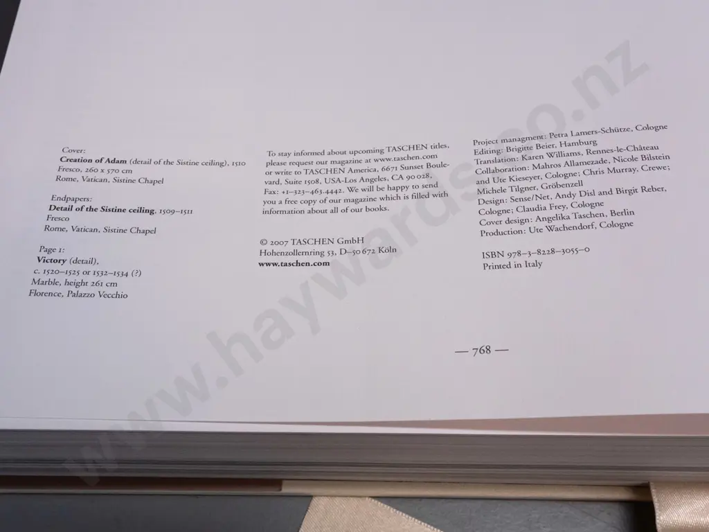 large hard cover book in original cardboard case - Michelangelo - Complete Works, pub. by Taschen, 2007. H-450 W-300 Image 1++