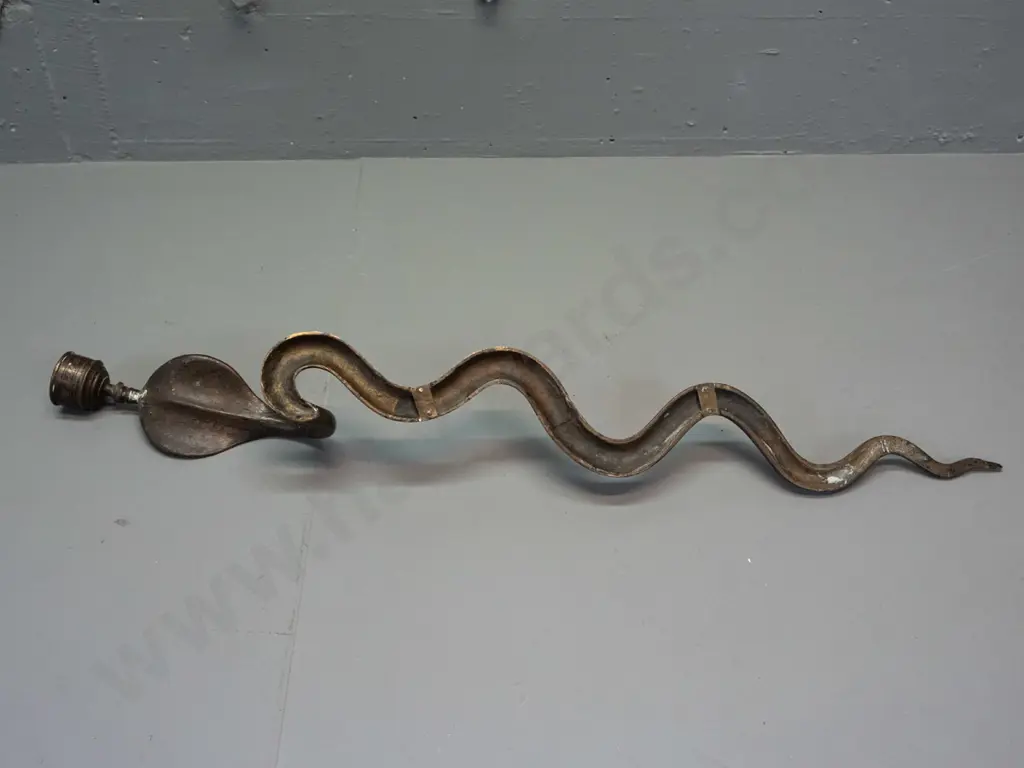 cast and engraved metal cobra shaped wall mount candle sconce - no maker's marks. Sconce fitting loose from stripped Image 1++