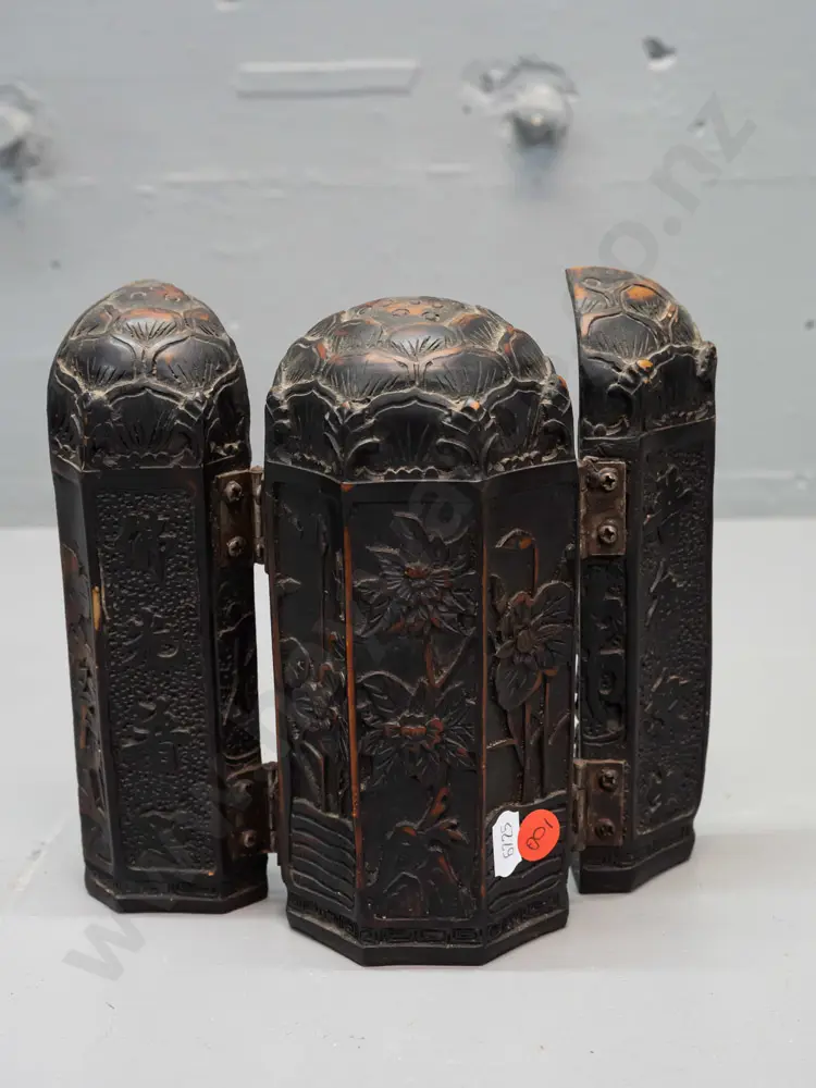 small composite hinged fold-out 3-section Buddhist shrine H-170 Image 1++