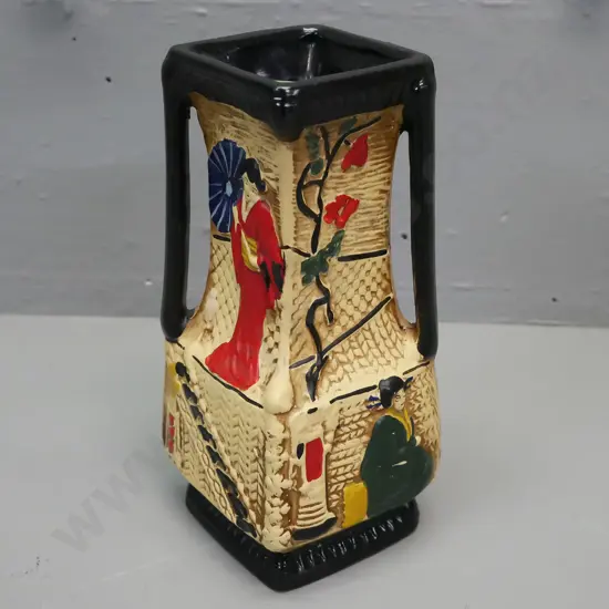 Cyples Pottery (UK) Embosa ware vase #74474G circa 1930s H-185 [some very minor paint loss]