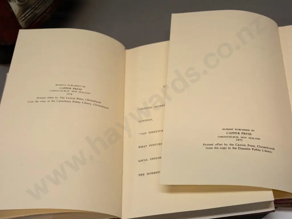 2 Capper Press 1970s reprint / facsimile NZ histories: Colonial Experiences by Bathgate and The Boy Colonists by Elwell Image 1++