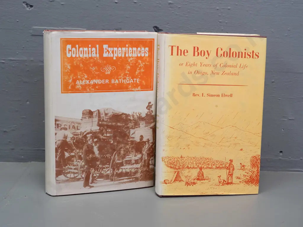 2 Capper Press 1970s reprint / facsimile NZ histories: Colonial Experiences by Bathgate and The Boy Colonists by Elwell Image 1++