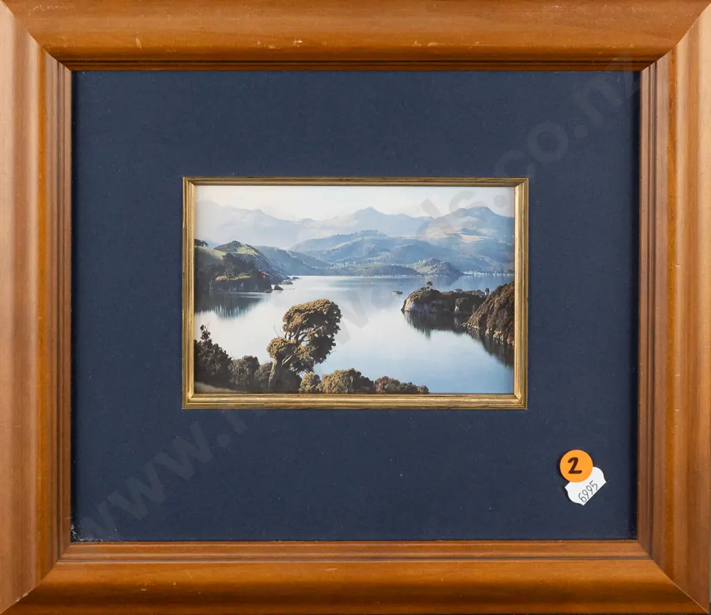 Graham Brinsley -- framed print, "Otago Harbour" H-90 W-135 Image 1++