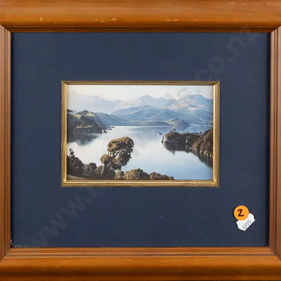 Graham Brinsley -- framed print, "Otago Harbour" H-90 W-135
